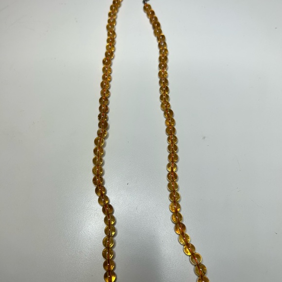 4/$100 Czech glass Amber Beaded Necklace 22 inch - Picture 2 of 4